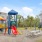 a playground with a slide